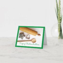 Cartão Natal com ferramentas de cozinha de panificação de