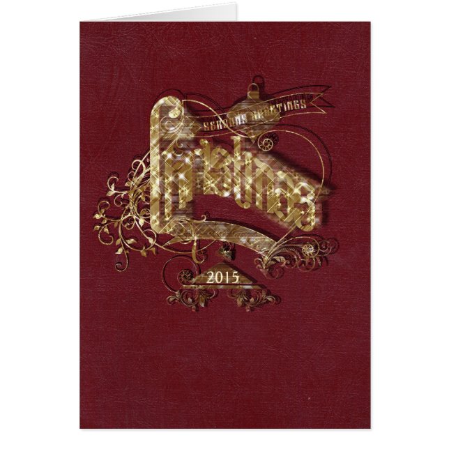 Cartão Natal com ouro - Notecard (Frente)