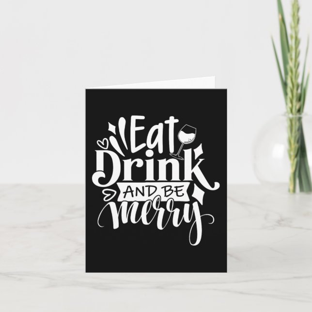 Cartão Natal Coma Bebida e Seja Feliz, Tchau Divertido, N (Frente)