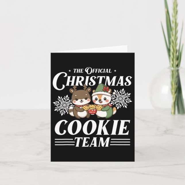 Cartão Natal Cookie Baking Team Funny X-mas (Frente)