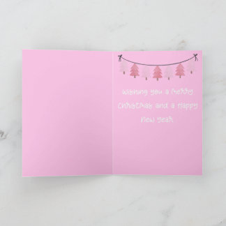 Cartão Natal Cor-de-Rosa