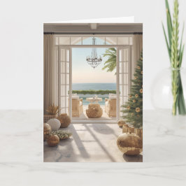 Cartão Natal costeiro do ouro