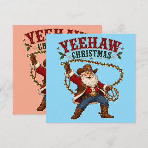 Cartão Natal Cowboy Santa Yeehaw