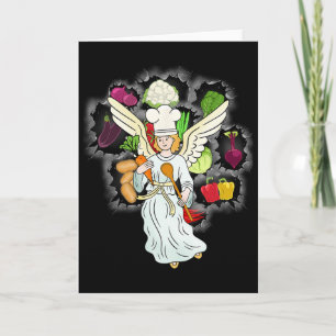 Cartão Natal Cozinha Celestial Legumes Cozinha Chefe