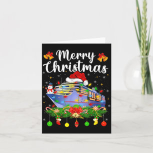 Cartão Natal Crucero Feliz Iluminação Xmas Barco de Cruze