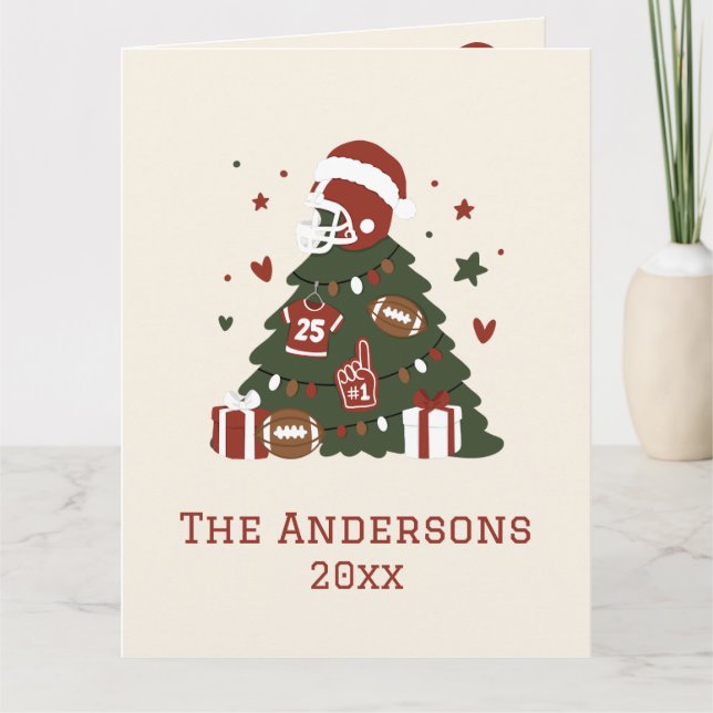 Cartão Natal Customizado de Futebol Americano (Frente)