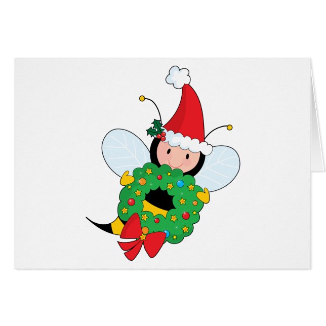 Cartão Natal da abelha (Frente Horizontal)