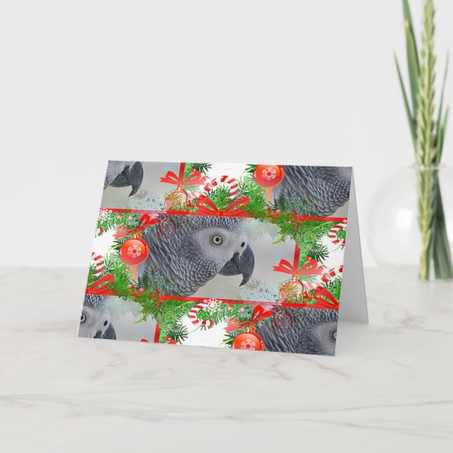 Cartão Natal da Cinza africana do Congo (Frente)