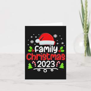 Cartão Natal da família 2023 Santa Hat Light Pajamas Xmas