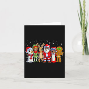 Cartão Natal da família negra Papais noeis afro-americano