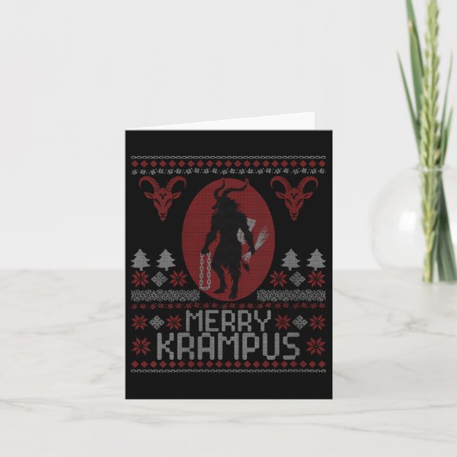 Cartão Natal das Mulheres Krampus Horror Sinistro Malvado (Frente)