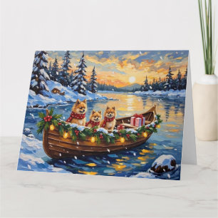 Cartão Natal de barco de Pomerânia