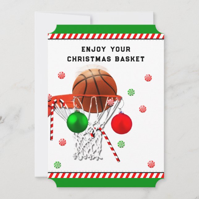 Cartão Natal de Basquetebol (Frente)