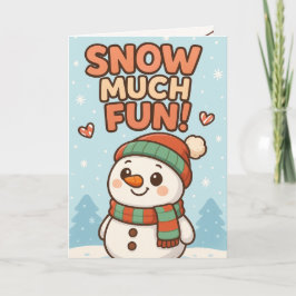 Cartão Natal de Boneco de Neve Fofo