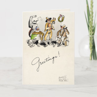 Cartão Natal de Cowboy Vintage Walt Kuhn 1934