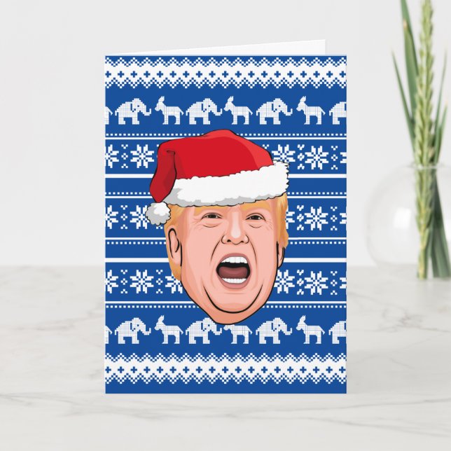 Cartão Natal de Donald Trump Irritado (Frente)