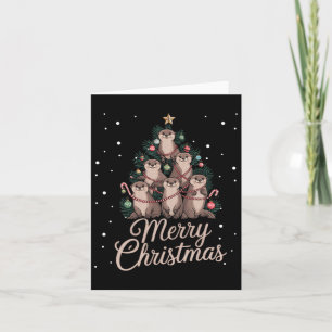 Cartão Natal de Feliz de Árvore de Natal Otter Xmas