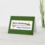 Cartão Natal de Férias Hanukkah<br><div class="desc">Vela de Natal e Chanucá Menorah com Isaiah 9:6 e dentro de mensagem. A Zazzle oferece desconto nas quantidades encomendadas.</div>