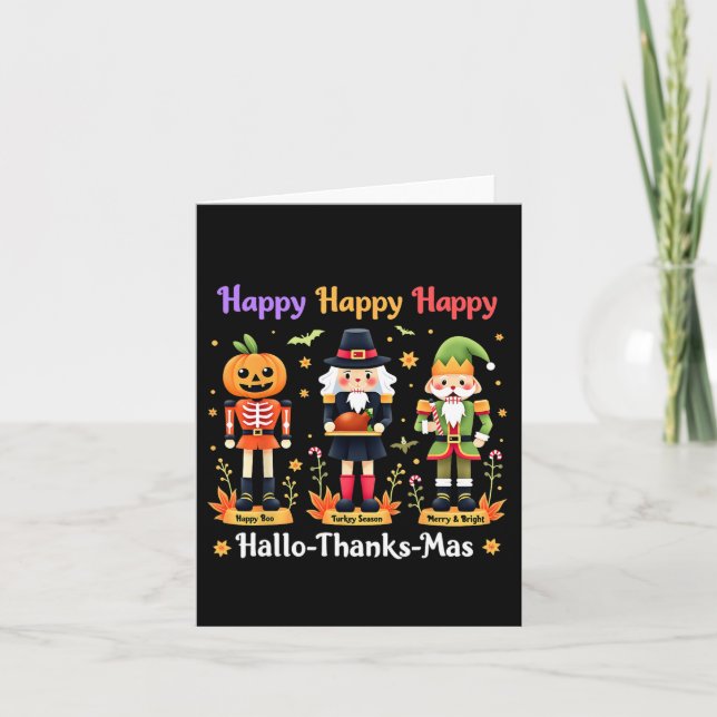 Cartão Natal de Férias na Praça Nutcracker do Hallothanks (Frente)