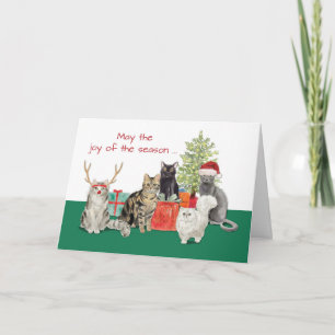 Cartão Natal de Gato e Ano Novo Melhor