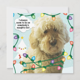 Cartão Natal de Goldendoodle, Diversão de Dodle