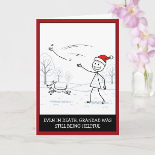 Cartão Natal de Humor Negro com Stickman Engraçado