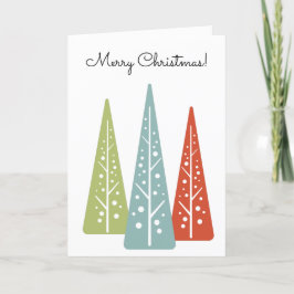 Cartão Natal de Mensagem Personalizada das Árvores Modern