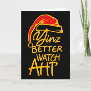 Cartão Natal de Yinzer Pittsburgh Papai Noel Yinz Melhor