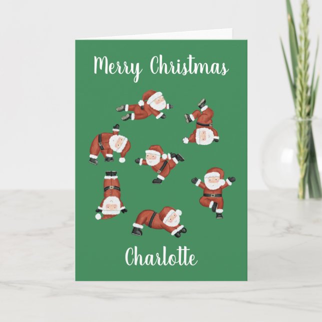 Cartão Natal de yoga personalizado (Frente)
