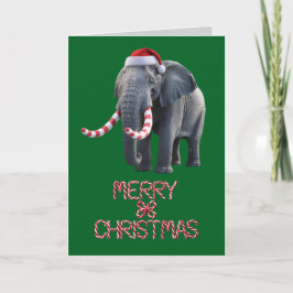 Cartão Natal Divertido de Elefante Feriado