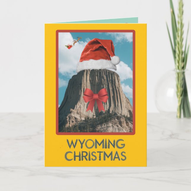Cartão Natal divertido em Wyoming (Frente)