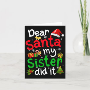 Cartão Natal Divertido Família Querido Papai Noel Minha I