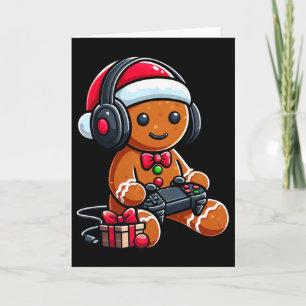 Cartão Natal Divertido Gamer Biscoito de Natal Jogos Home