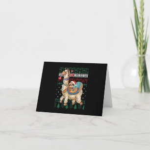 Cartão Natal Divertido Papai Noel Preguiça E Llama Natal