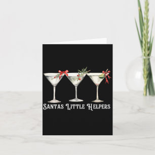 Cartão Natal Divertido Retro Pequeno Ajuda Martini Alegre