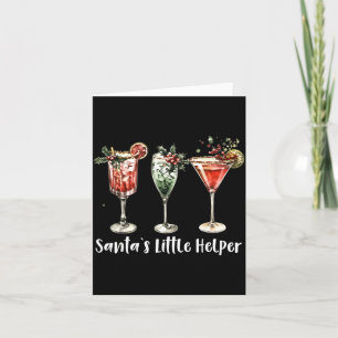 Cartão Natal Divertido Retro Pequeno Ajuda Martini Alegre
