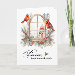 Cartão Natal do "Across the Miles Cardinal Birds"