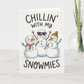 Cartão Natal do Boneco de Neve Engraçado – Relaxando Com
