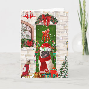 Cartão Natal do Cão Pug