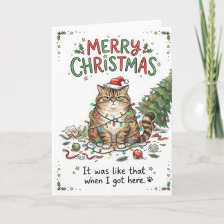 Cartão Natal do Gato Mal-Humorado Engraçado – Já Estava A