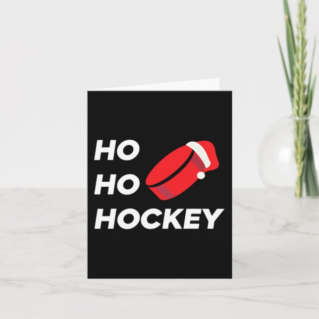 Cartão Natal do Ho Hockey - Hóquei no Gelo (Frente)