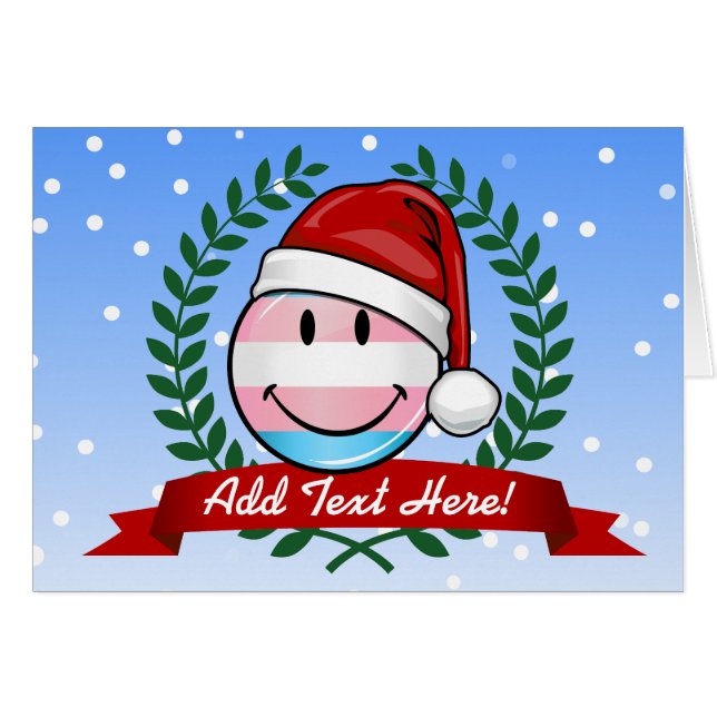 Cartão Natal do Orgulho Transgênero (Frente Horizontal)