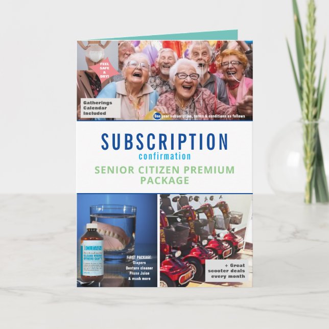 Cartão Natal do Pacote de Mais velho de brincadeira, Foto (Frente)