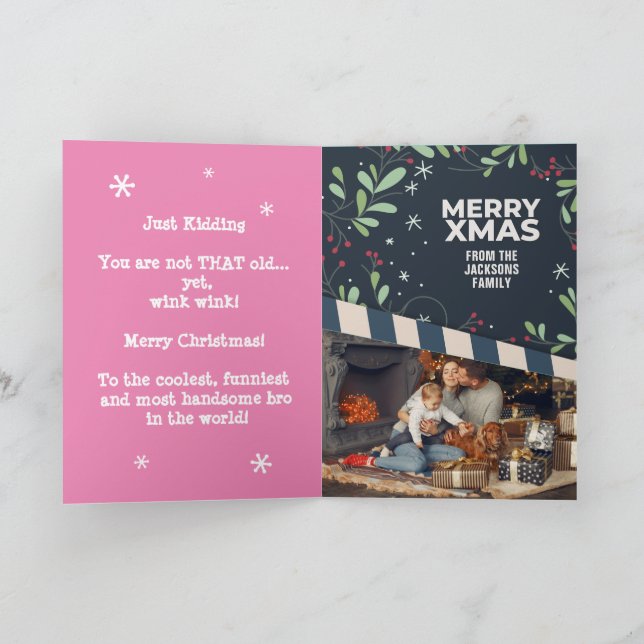 Cartão Natal do Pacote de Mais velho de brincadeira,Foto  (Interior)