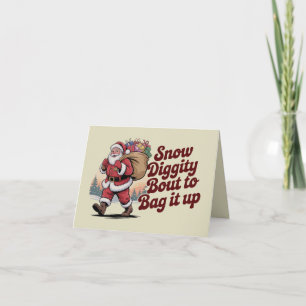 Cartão Natal dos Anos 90 Retro Snow Diggity Prestes a Emb
