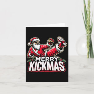 Cartão Natal dos Papais noeis de Karate de Kickmas felize