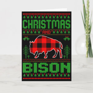 Cartão Natal E Bison Xmas Férias Natal Feio B
