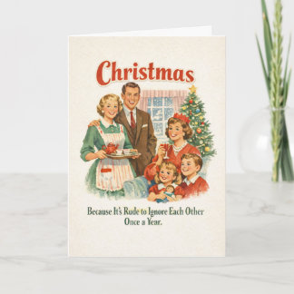 Cartão Natal. É Grosseiro Ignorar os Outros - Vintage