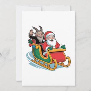 Cartão Natal e Krampus Malvado Escuro Horror Natal Xmas 