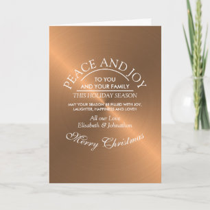 Cartão Natal Elegante Rosa Dourado